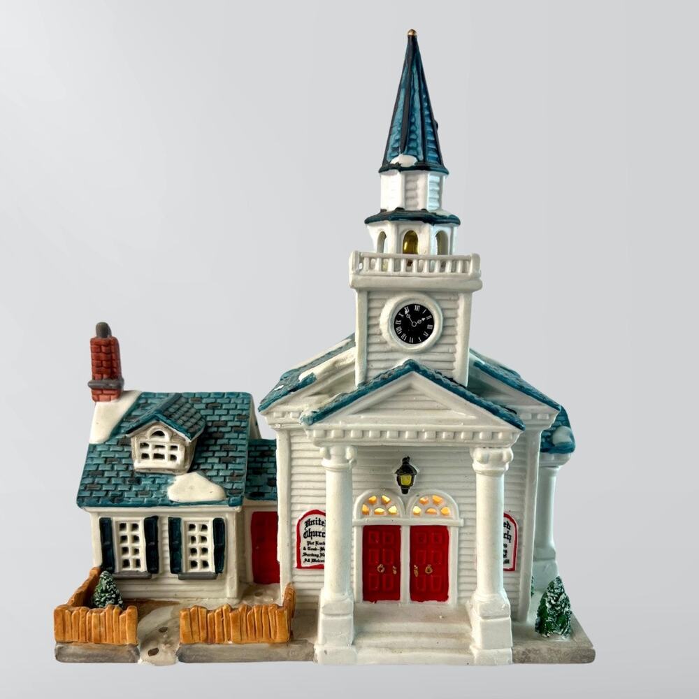 Lemax Plymouth Corners Schoolhouse Porcelain Lighted Holiday Village House